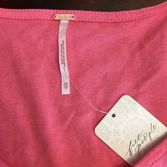 FREE PEOPLE Kitty Cotton Front-Tie Crop Top In Velvet Rose - Picture 8 of 11